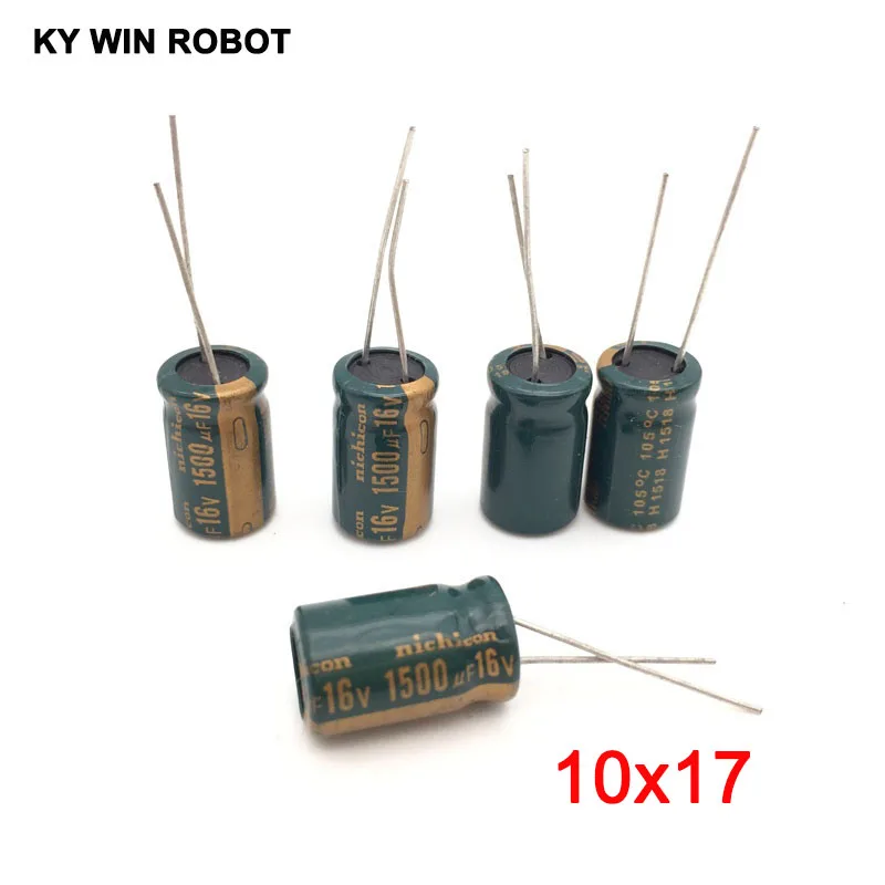 10 шт. 1500 мкФ 16V 10x17 мм 105C радиальные высокочастотный низкое сопротивление электролитический конденсатор с алюминиевой крышкой