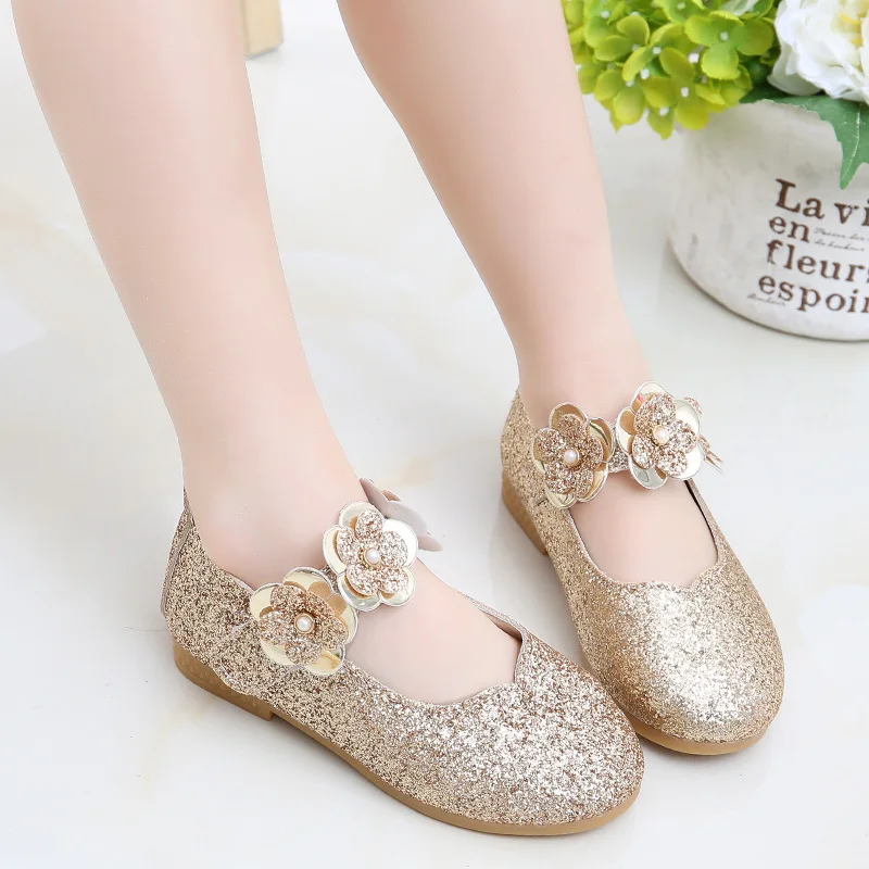 

Clearance! Girls Leather Shoes Color Gold Size 22(Inner 14cm)