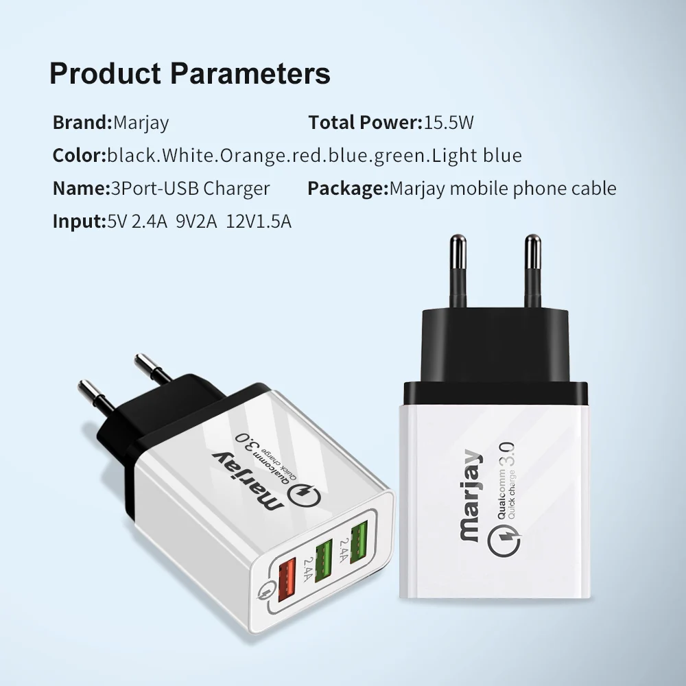 3 порта быстрое USB зарядное устройство кабель/телефон 0 5 В/2.4A ЕС/США вилка