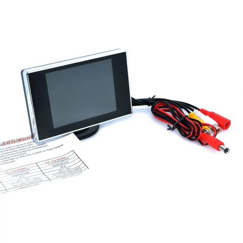 3,5-дюймовый цветной ЖК-монитор для автомобиля с универсальной ночной видеокамерой заднего вида CCD, 2 в 1 автоматическая помощь при парковке.