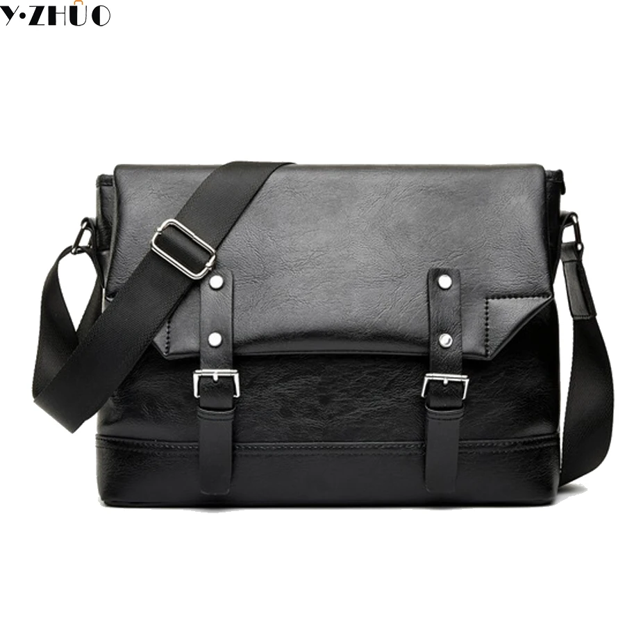 Англия Стиль кожаные мужские сумки через плечо крышка мужчины crossbody высокого