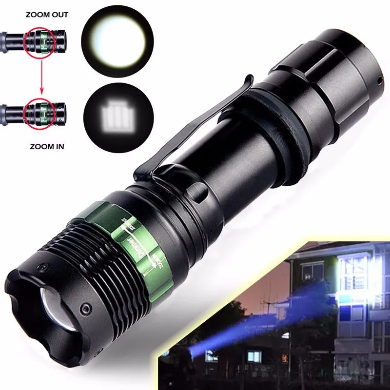 2018 2000 люмен масштабируемый Cree XML T6 LED 18650 фонарик Фокус зум лампа свет безопасность