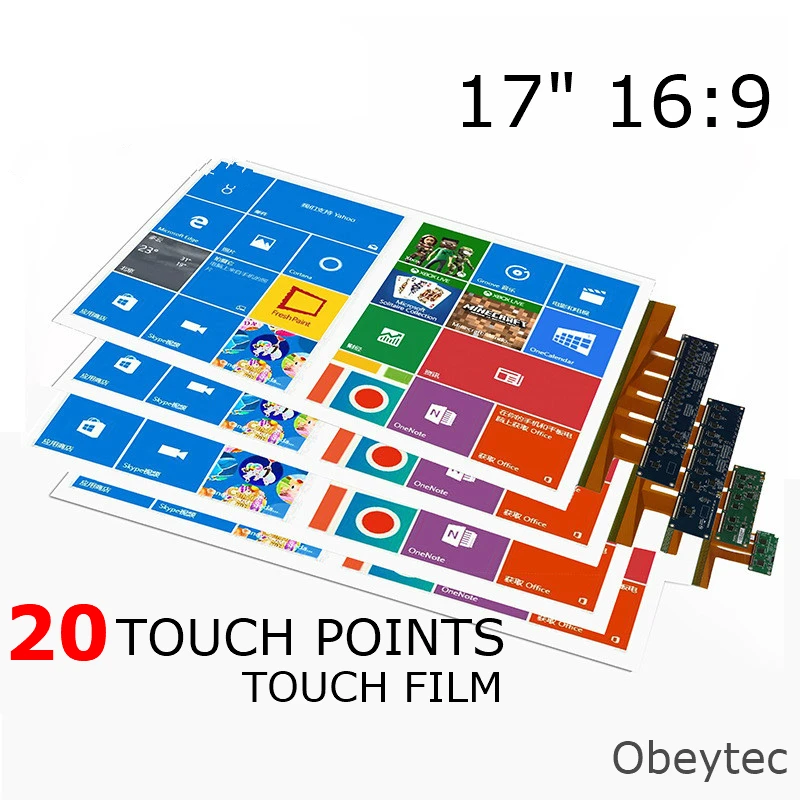 12% OFF 2PCS!! Obeytec 17 inch 20 Points Transparent Touch Screen Film 16:9 For magic Mirror film tablet table | Компьютеры и офис