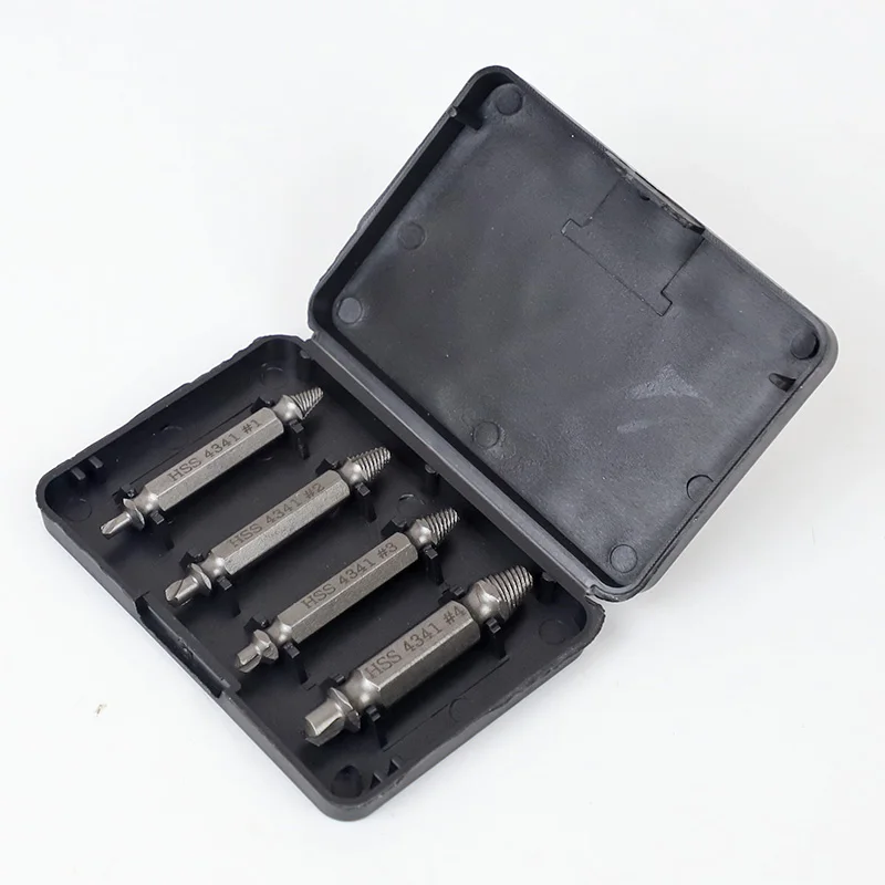 High speed steel-2 4 шт. сломанные поврежденные винтовые сверло для извлечения набор направляющих сломанный Болт крепеж для удаления легко из столярных шнеков экстрактор SetJL168 - Цвет: High speed steel-2