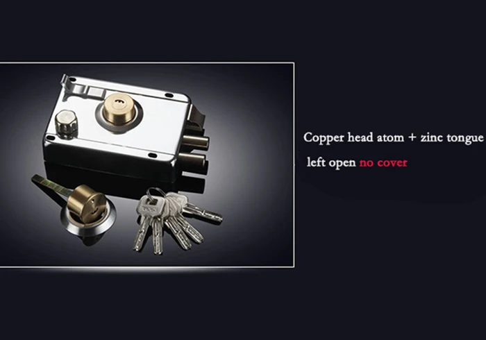 Zinc no cover left Наружные железные дверные замки, защита от кражи, несколько страховых замков, деревянные ворота, замок для мебельной фурнитуры - Цвет: Zinc no cover left