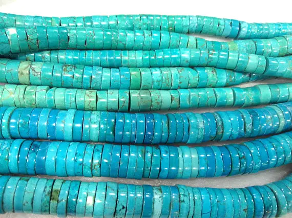 2 нити 4-12 мм Бирюзовый Камень Heishi вертушка Rondelle коричневый синий зеленый белый