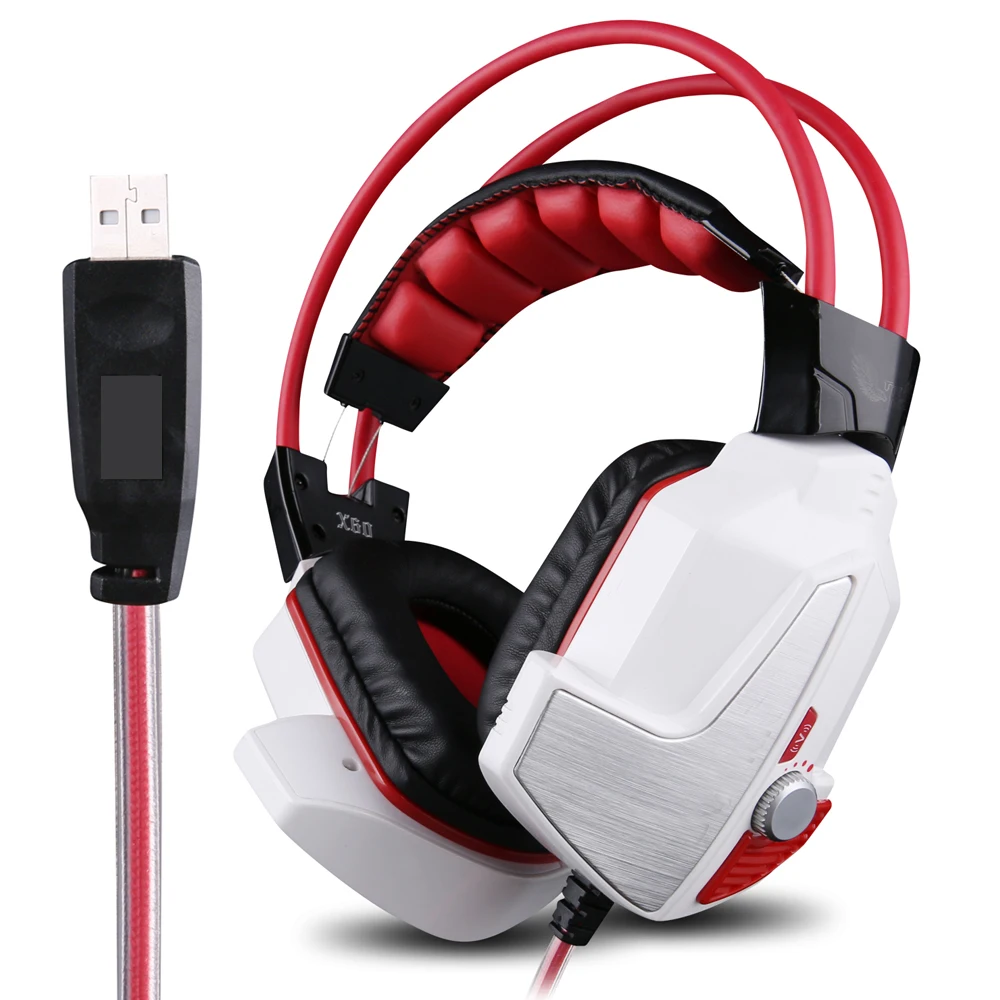 X60 High End 7 1 звук 3D стерео Surround Gaming головной телефон световой индикатор Gamer