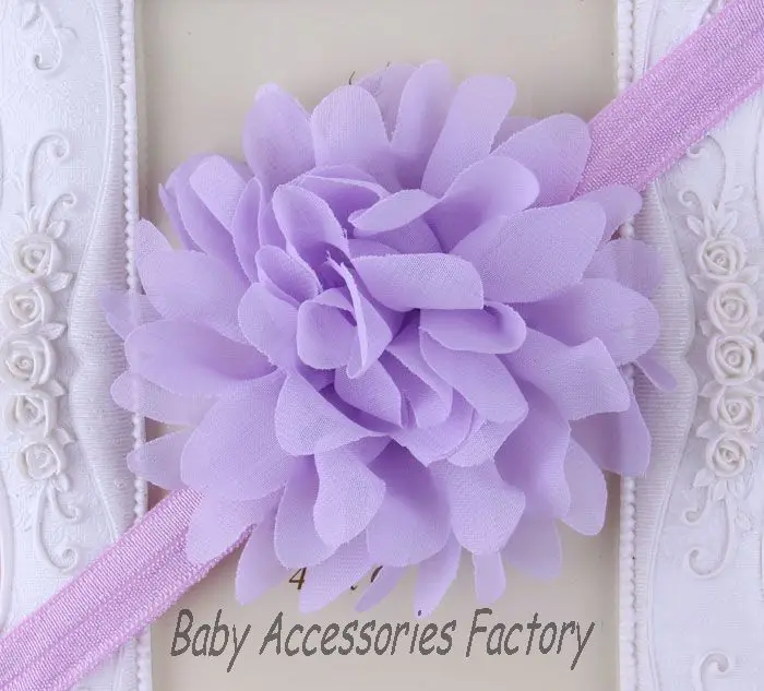 (2 шт./лот) повязка на голову для девочек с 4 ''шифоновым тюлевым цветком