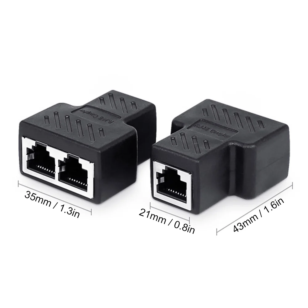 1 Мужской до 2 Женский аудио-видео кабели Ethernet сети RJ45 Plug адаптер конвертер Splitter Extender разъем адаптера