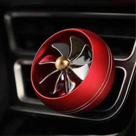 red Автомобильный вентилятор с зажимом на вентиляционное отверстие, мини вентилятор с 8 лопастями, милый автомобильный освежитель воздуха, Женский Ароматерапевтический автомобильный Стайлинг, аксессуары для салона автомобиля - Название цвета: red