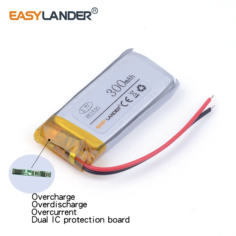 li - ion 3.7V 300mAH 851530 Polymer lithium / Li-ion battery for TOY POWER BANK GPS mp3 mp4 cell phone speaker | Электроника