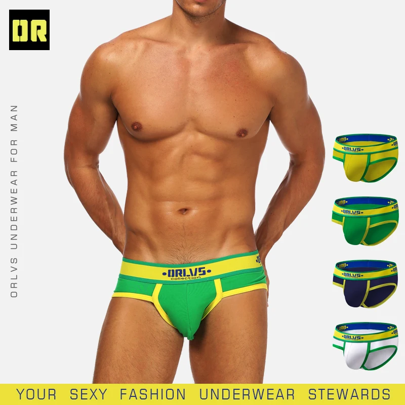Мужские сексуальные трусы брифы ORLVS мужские из хлопка нижнее белье cueca M XXL OR179| |
