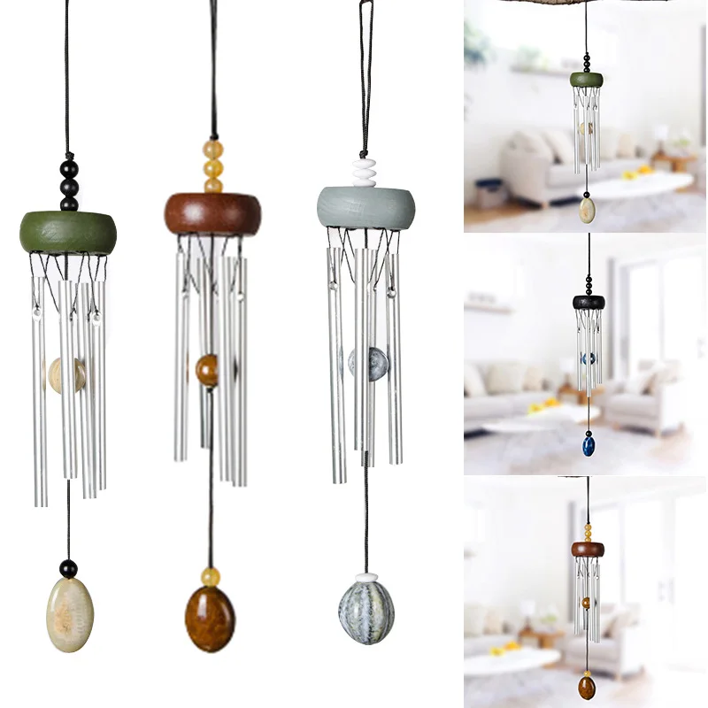 

Metal Wind Chimes DIY Craft Wind Chimes Accessories Retro Wood Windchime 4 Aluminum Tubes Wedding Decoration Handmade Home Decor