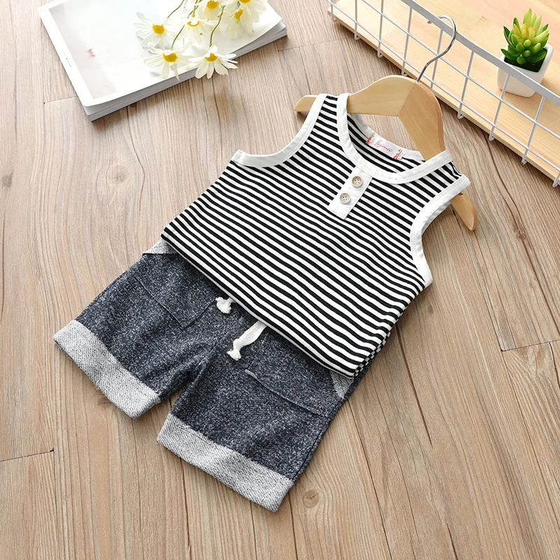 Summer baby boy clothes Newborn Infant Baby Boy Stripe T shirt Tops Shorts Pants Outfit Clothes Set roupas infantis menino 6-24M | Детская