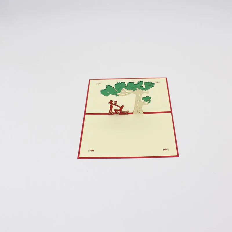 (10 шт./лот) Лазерная резка свадебные приглашения Kirigami 3D всплывающие кубические