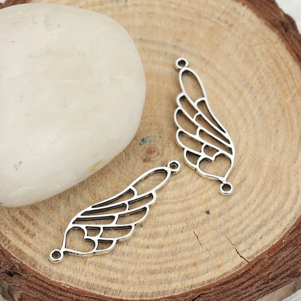 DoreenBeads разъемы из сплава цинка крыло серебряный цвет ювелирных аксессуаров