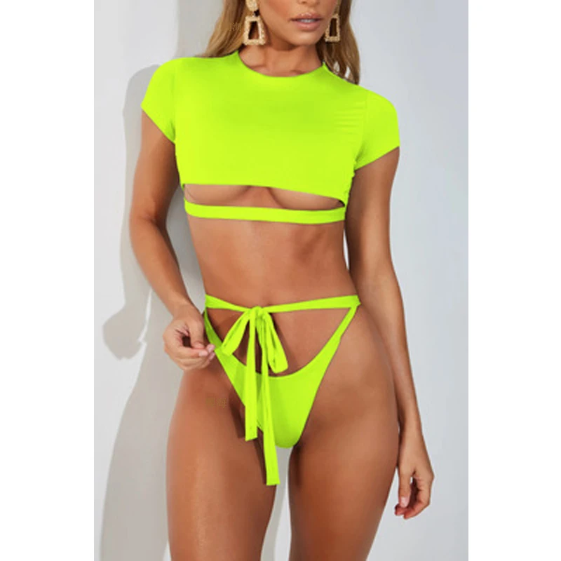 Brazilian Bandage Bikinis Women Sexy Vintage Swimsuit 2019 Thongs Bikini Set Female Retro Halter Swimwear Bathing Suit Biquini | Женская