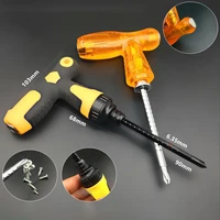 1pc screwdriver t type anti slip alloy steel multifunctional t handle ratchet screwdriver repair magnetic stretched hand tools