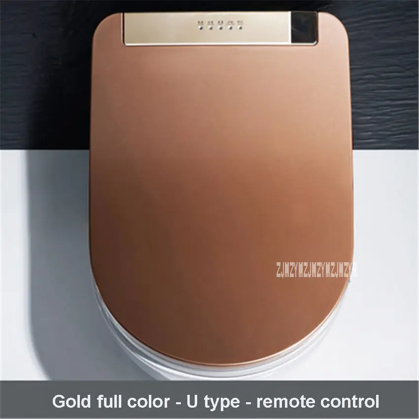Full Gold U type PM1200V385Z автоматическая система отопления сидеть Универсальная крышка для унитаза для подогрева воды Тип дистанционного Управление интеллигентая(ый) Крышка для унитаза 220V 1600W U/V - Цвет: Full Gold U type