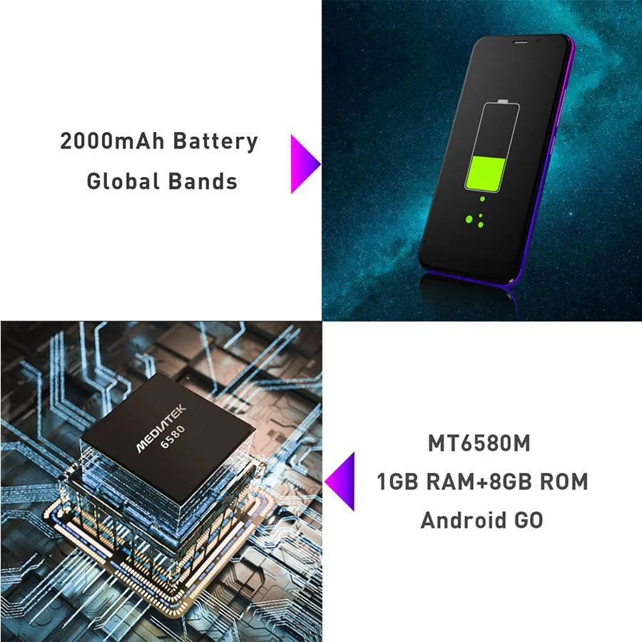 LEAGOO Z10 Android O Go 18:9 5 0 &quot1 ГБ ОЗУ 8 Гб ПЗУ смартфон 2000 мАч 960*480 MT6580M четырехъядерный