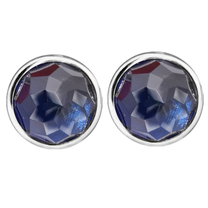 Серьги гвоздики с сапфиром из серебра 100% пробы|stud earrings|earrings free shippingearrings with studs |