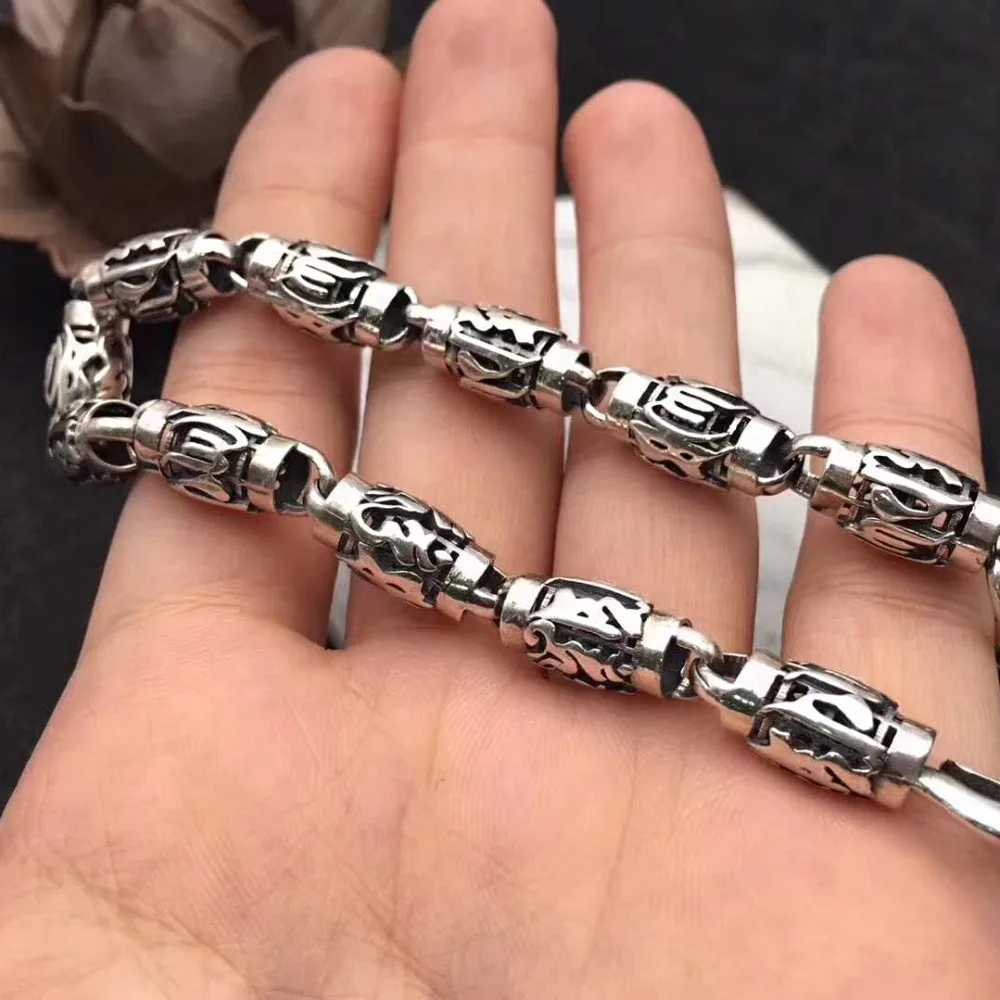 Браслет Будды SOQMO для мужчин и женщин 100% настоящее серебро 925 с символом сердца Сутры Буддистов на цепочке браслета в подарочной упаковке.