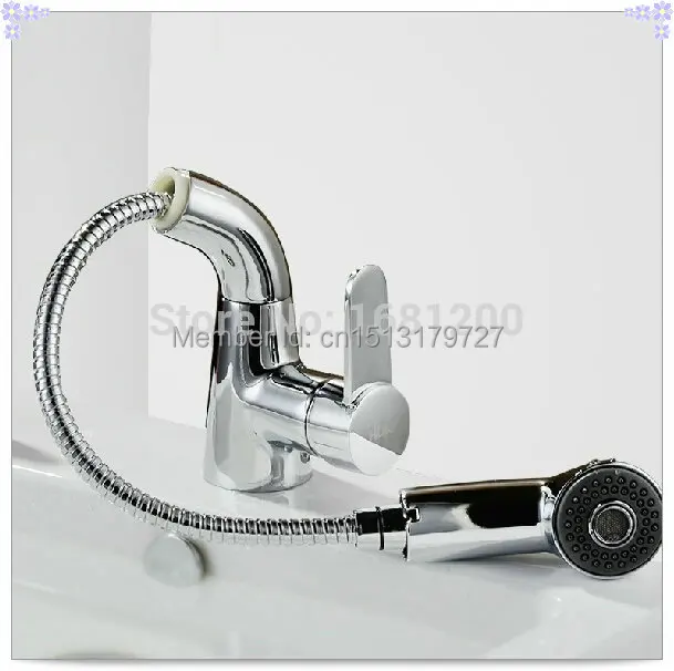 Pull Out Basin faucet chromed brass mixer tap ABS Plastic Spout misturador para banheiro | Обустройство дома