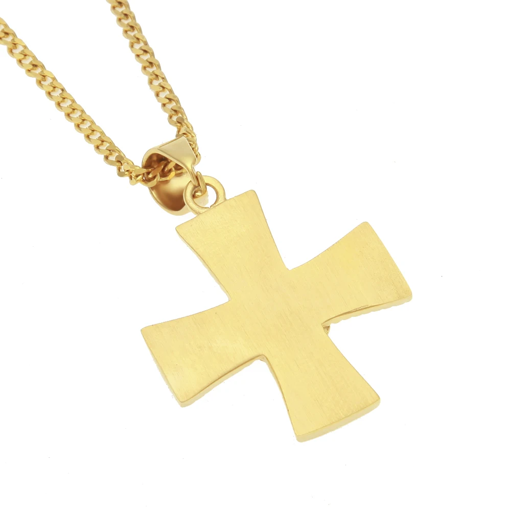 Женская подвеска в стиле ретро TBTK золотистая с крестом Иисуса из нержавеющей