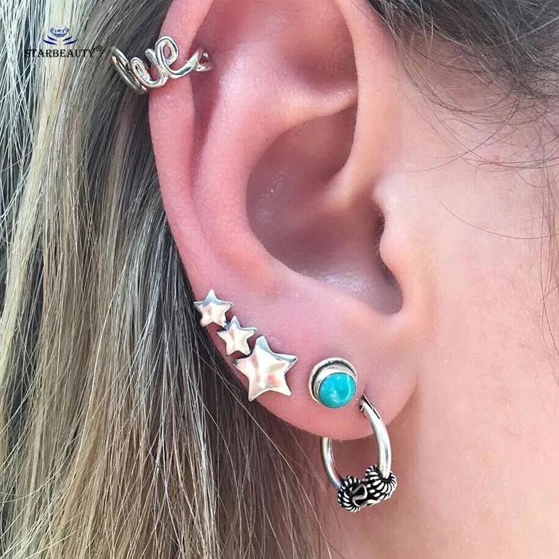 Starbeauty 4 шт./лот любовные звезды синий камень имитация уха пирсинг завитка ушной