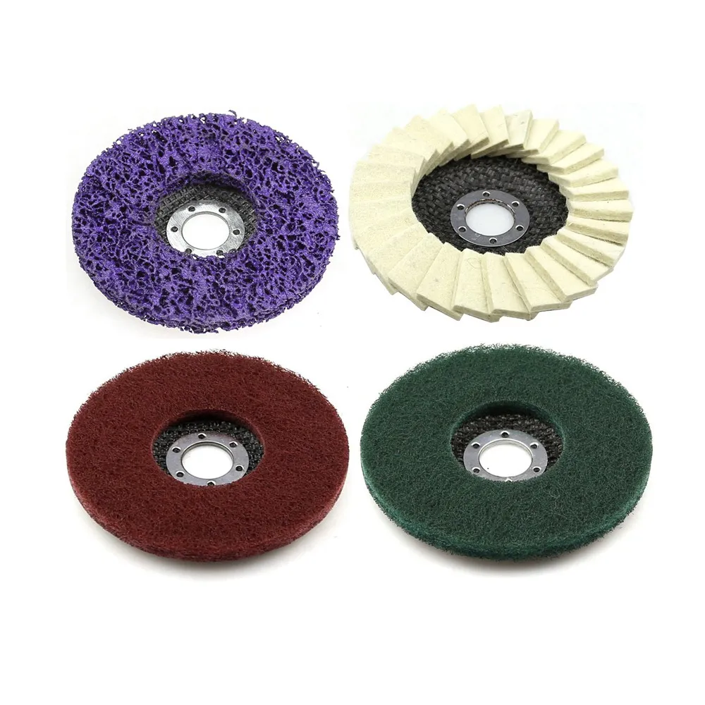 4 pieces Bulgarian 125 Angle Grinder Tools for Metal Coarse Grinding to Fine Polishing Flap Discs Set