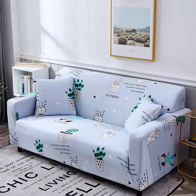

Modern Cartoon Sofa Slipcovers Tight Wrap All-inclusive Slip-resistant Elastic Cubre Sofa Towel Corner Sofa Cover Couch Cover