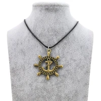 original new vintage anchor choker necklace for women retro gold rope chain rudder necklaces pendants men jewellery gift bijoux