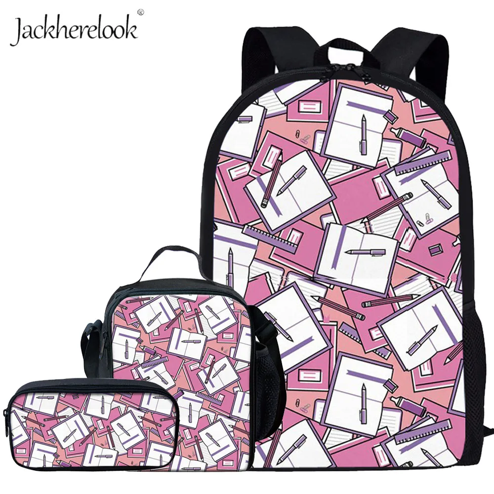 

Рюкзак для девочек и мальчиков Jackherelook, большие школьные сумки, для учеников, с принтом в виде карандашей