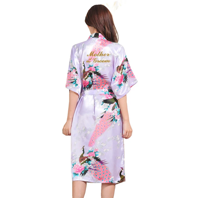 BZEL свадебное платье для девочек с карманом матери жениха кимоно принтом Павлин