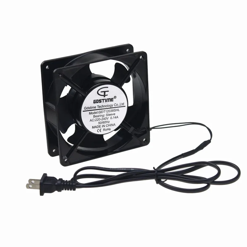 1 шт. Gdstime AC 220 В 240 в два плоских разъема 120x120x38 мм осевой охладитель потока 120