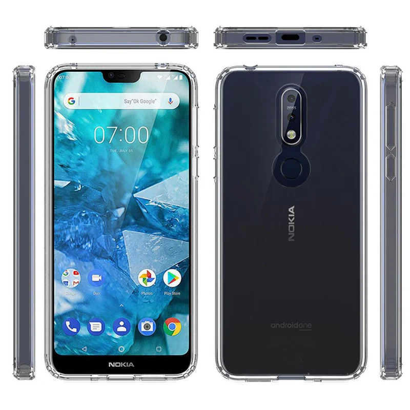 Для Nokia 7,1 Чехол 7 TPU бампер жесткий PC акриловый прозрачный Гибридный Кристальный чехол для телефона Nokia 7,1 7 Plus Nokia7.1 оболочка
