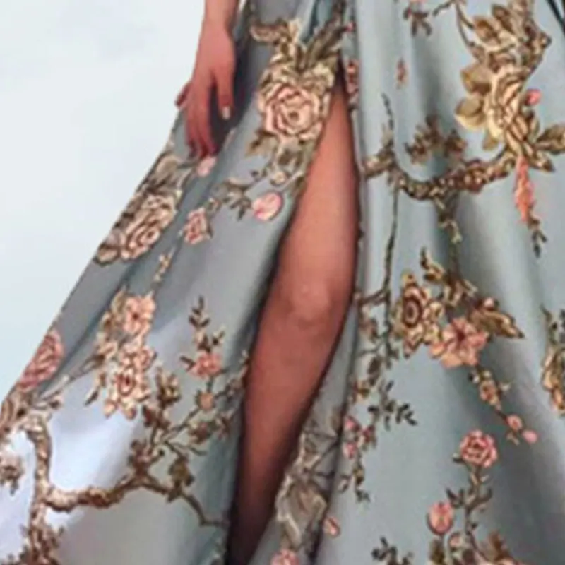 European Evening Gown 2019 Fashion Two-piece Set Maxi Skirts One Shoulder Shirts Elegant Women Sexy Long Skirt Print Sets G412 | Женская