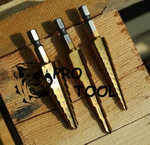 Коническое ступенчатое сверло из быстрорежущей стали 3 шт. резак по металлу и