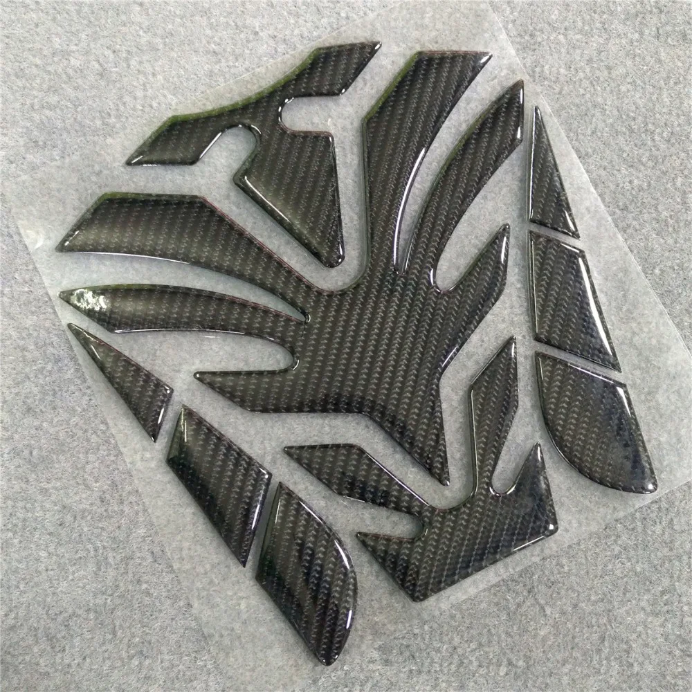 3D Светоотражающие для топливный бак мотоцикла Pad Универсальный черный Fishbone углеродного волокна протектор Стикеры