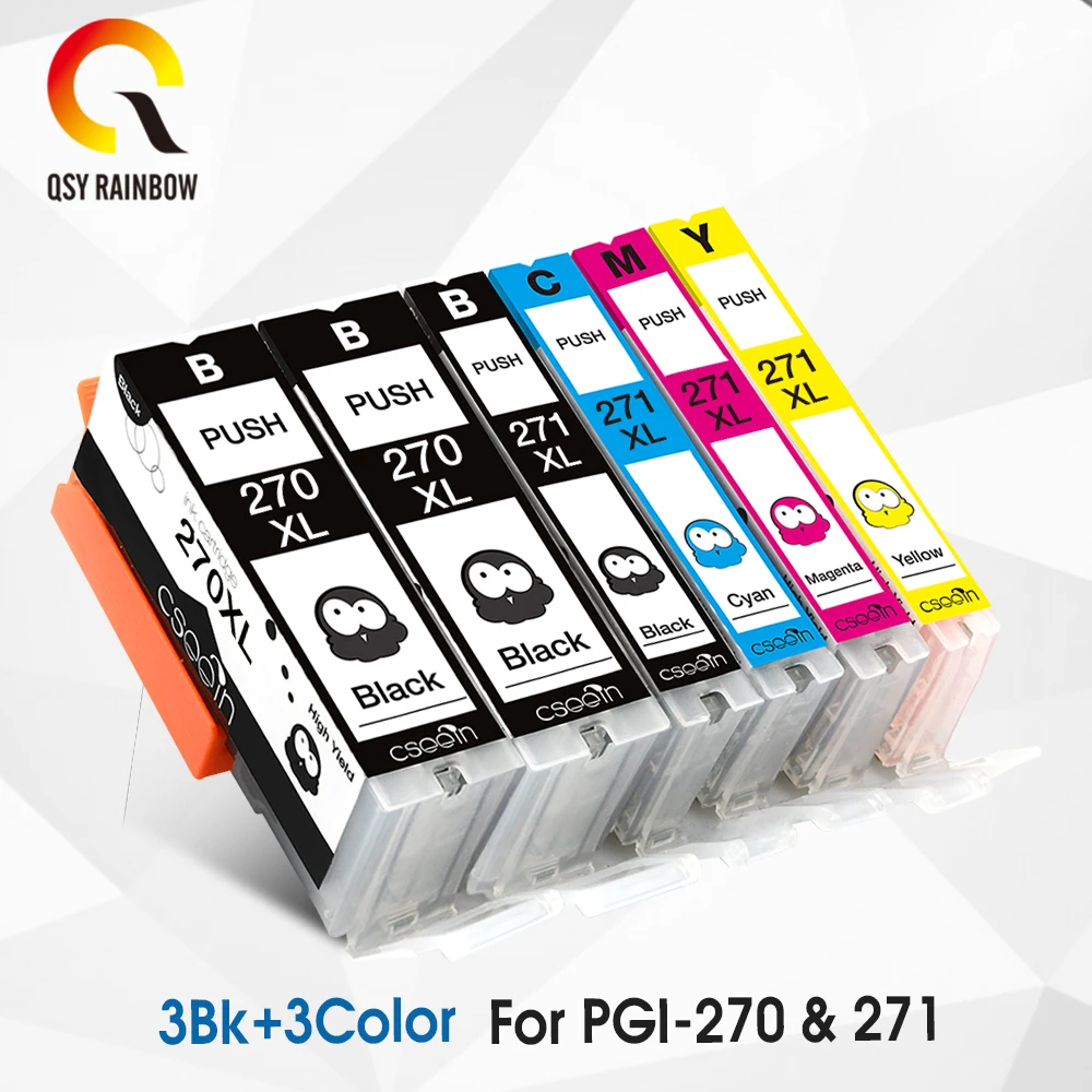 6 шт. PGI-270 CLI-271 PGI 270 CLI 271 совместимый чернильный картридж для canon PIXMA