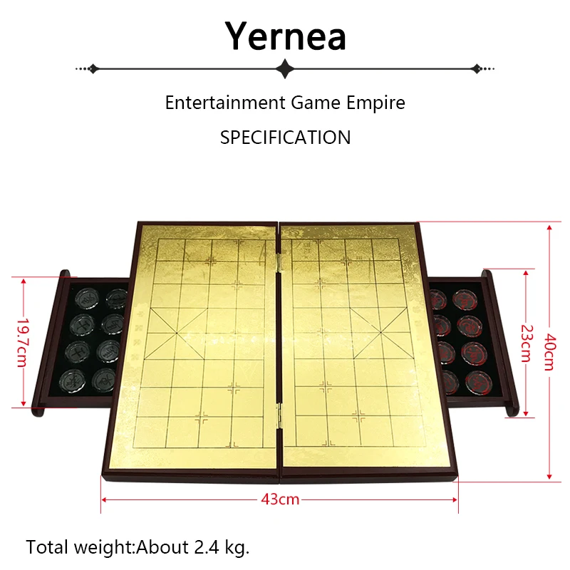 Yernea Новый Деревянный Китайский шахматный игровой набор складная шахматная доска