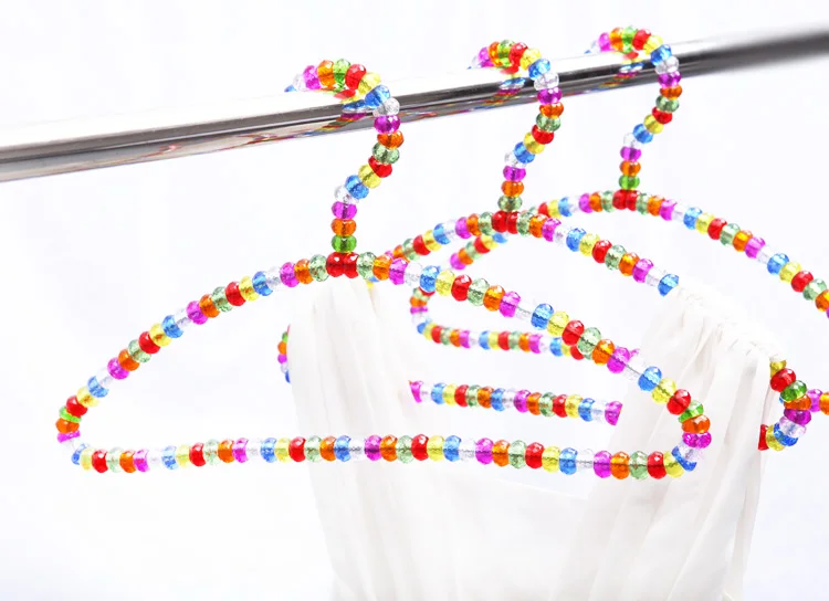 

5pcs/lot 40cm/41cm/42cm 7color adult pearl coat rack, anti-skid curved pearl hangers can be rotated 360 degrees