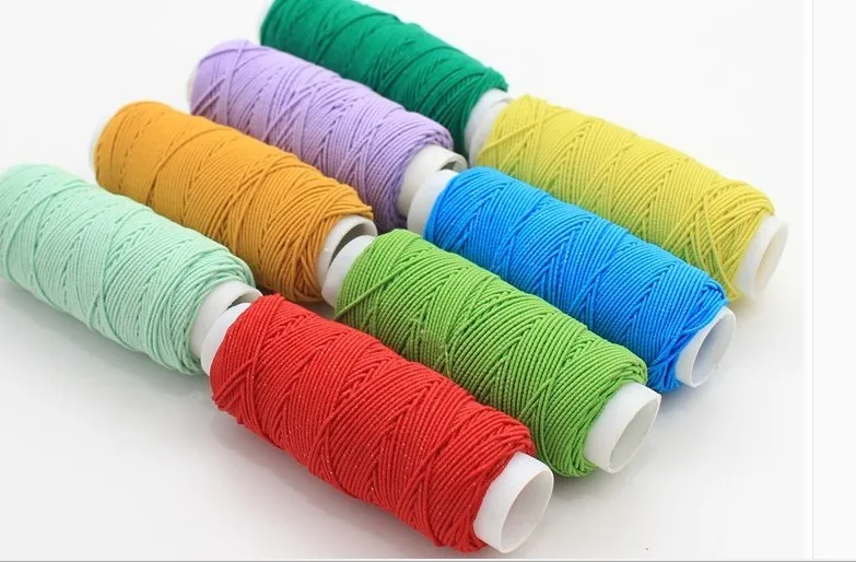 

5 rolls/lot 30m/roll colorful thin round elastic band elastic string wrinkled bottom line for dress sewing diy accessories1409