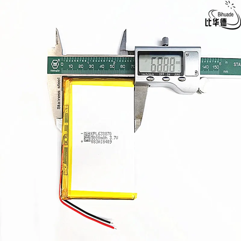 

Liter energy battery 3.7V,5000mAH 638870 (polymer lithium ion battery) Li-ion battery for tablet pc 7 inch 8 inch 9inch