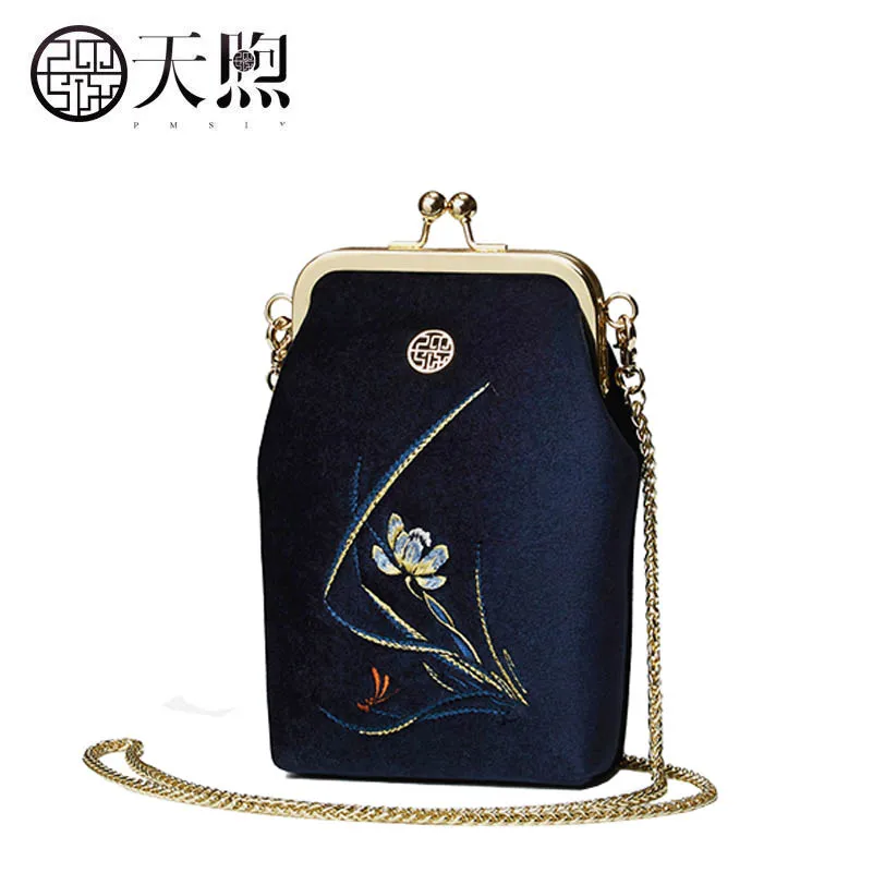 Женская кожаная сумка Pmsix из воловьей кожи с модной дизайнерской вышивкой