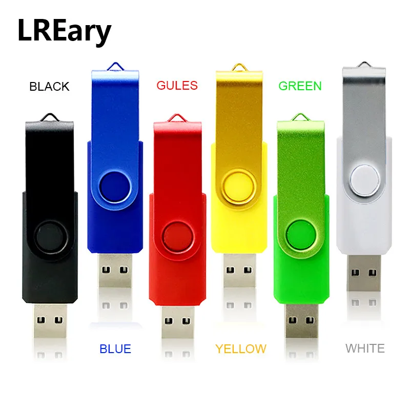 Высококачественный USB флеш накопитель простой металлический вращающийся U диск 4