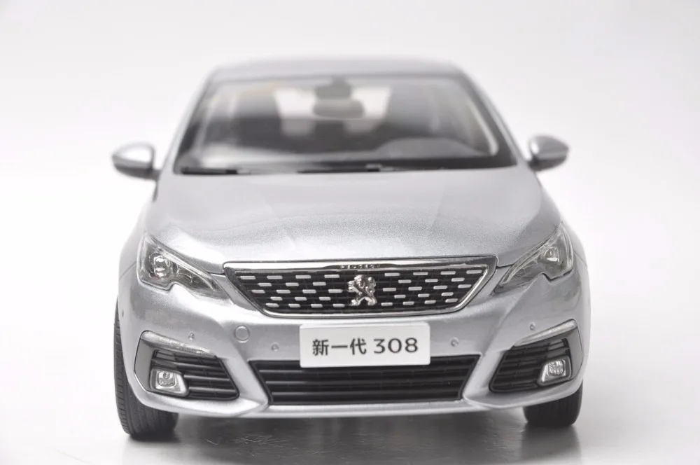 1:18 литая под давлением модель для peugeot 308 Серый Седан сплав игрушечный автомобиль миниатюрная коллекция подарок