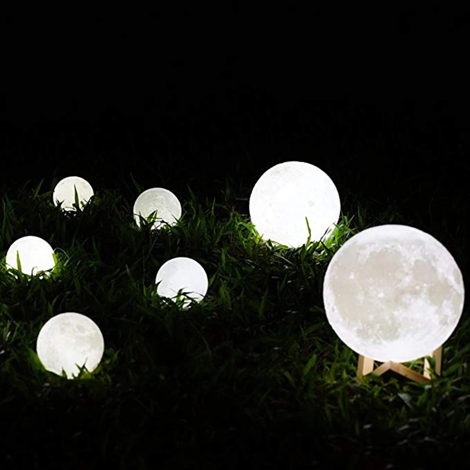 Светодиодный настольный светильник с 3D принтом Луны USB Ночной сенсорный датчик