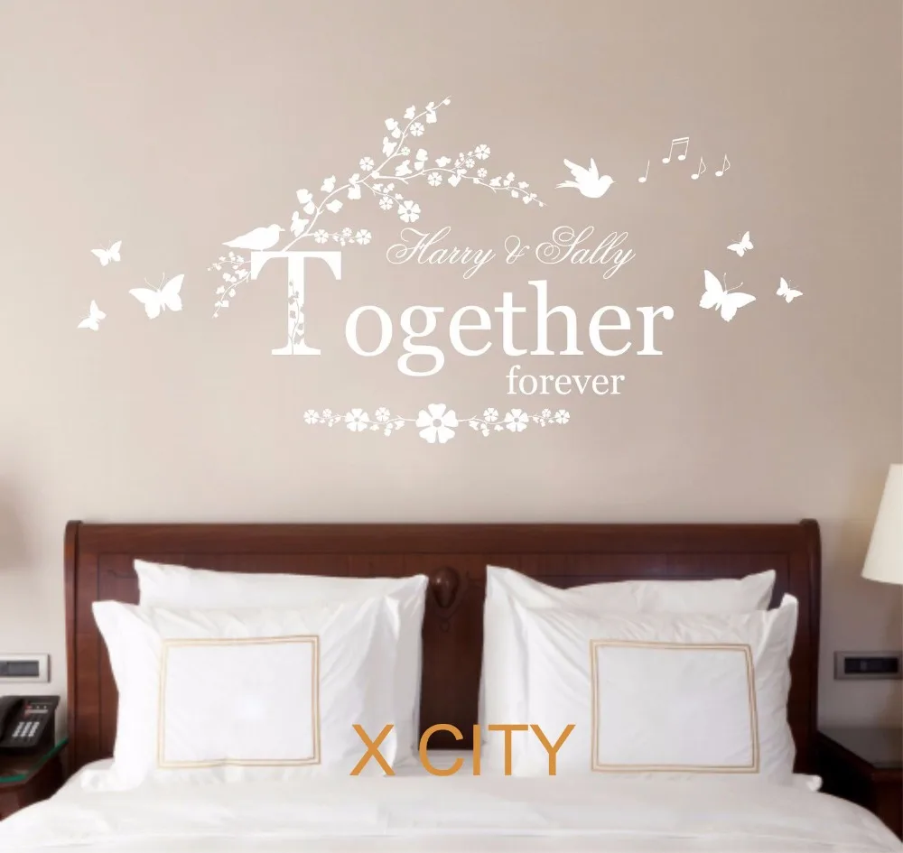 Персонализированное имя Lover Together Forever QUOTE Настенный Съемный художественный