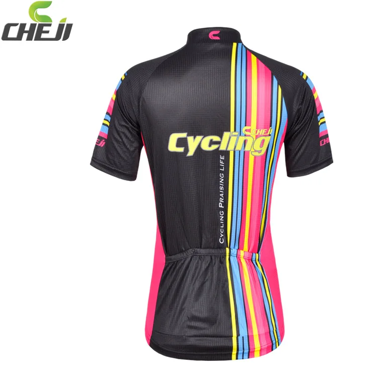 Cheji аутентичные женская велоспорт кофта с коротким рукавом футболки 2014 летние